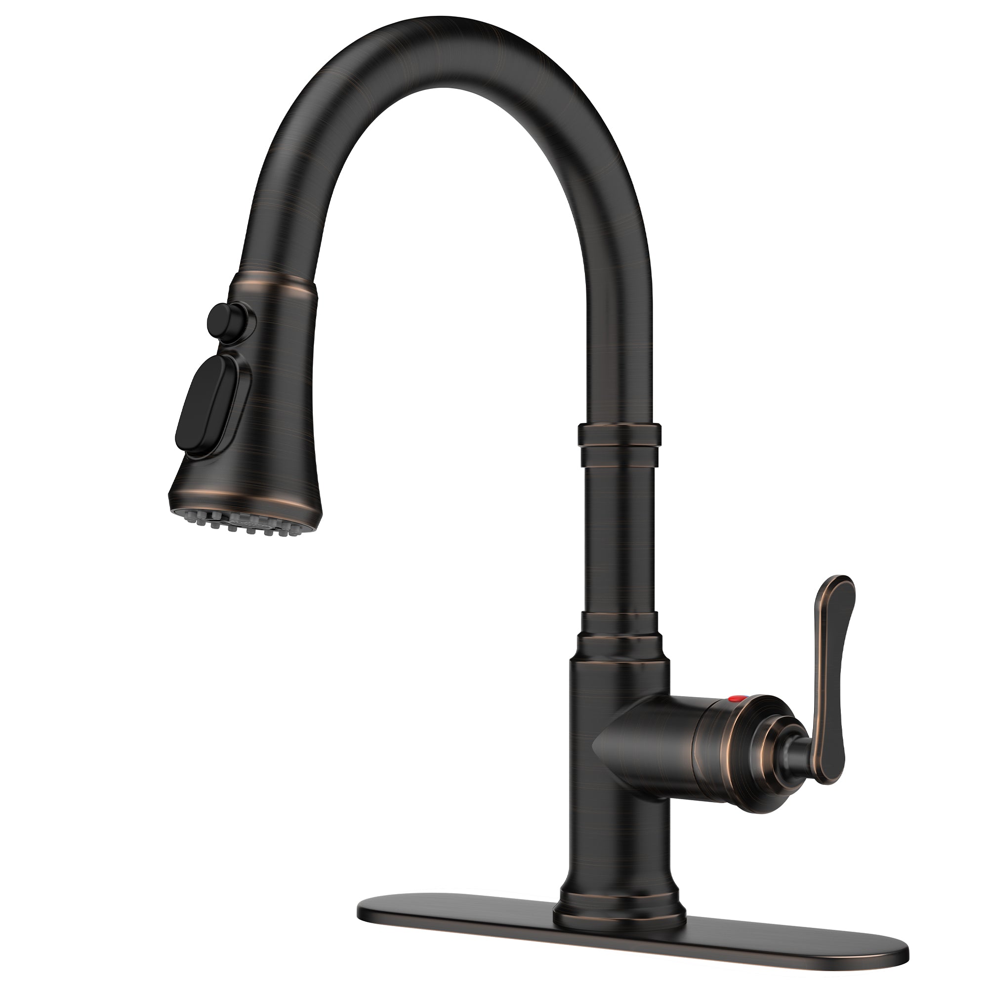 FORIOUS Antique Kitchen Faucets with Pull Down Sprayer Oil Rubbed Brown, 3 in 1 Stainless Steel High Arc Single Handle Sink Faucet for Farmhouse Camper Rv Bar, Fit for 1 or 3 Hole