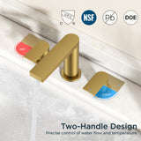 FORIOUS 8 Inch Bathroom Faucet 3 Hole, 2 Handles for Vanity ORB| 2 Handles Bathroom Sink Faucet with Pop-up Drain and 24" cUPC Lines, Fits 6-12 Inch 3 Hole Install, for RV Laundry Sink
