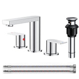 FORIOUS 8 Inch Bathroom Faucet 3 Hole, 2 Handles for Vanity ORB| 2 Handles Bathroom Sink Faucet with Pop-up Drain and 24" cUPC Lines, Fits 6-12 Inch 3 Hole Install, for RV Laundry Sink