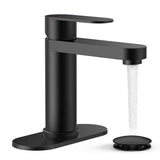 FORIOUS Bathroom Faucet 1 Hole, Single Handle Vanity Faucet Polished Chrome Bathroom Sink Faucet with Deck Plate, Fits 1 Hole and 4-Inch 3 Hole Install, for RV Vanity Lavatory Restroom Camper