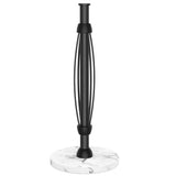FORIOUS Paper Towel Holder Countertop, One-Handed Tear,Weighted Marble Base 304 Stainless Steel Paper Towel Stand, Ratchet Mechanism for Easy Tearing, Fits Standard & Jumbo Rolls for Kitchen, Silver