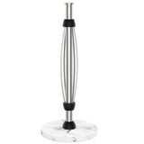 FORIOUS Paper Towel Holder Countertop, One-Handed Tear,Weighted Marble Base 304 Stainless Steel Paper Towel Stand, Ratchet Mechanism for Easy Tearing, Fits Standard & Jumbo Rolls for Kitchen, Silver