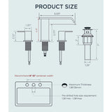 Bathroom Faucet 3 Hole, Waterfall Bathroom Faucet with Pop-up Drain and Supply Lines