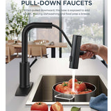 Kitchen Faucets with Pull Down Sprayer, Stainless Steel Kitchen Sink Faucet 3 in 1 Function, Waterfall Modern Faucet for Kitchen Sink