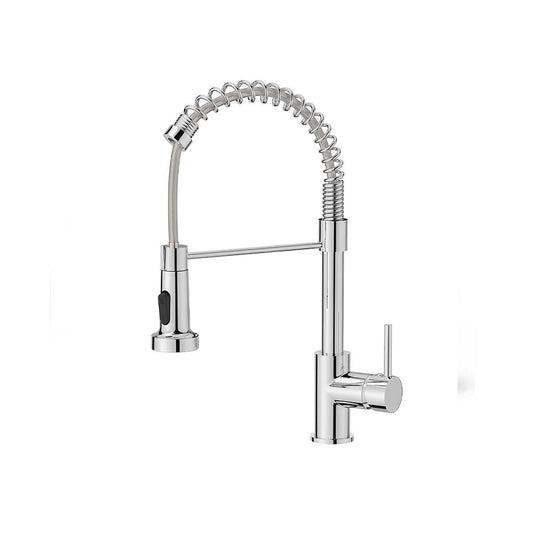 FORIOUS Kitchen Faucet,  Commercial Kitchen Faucet with Pull Down Sprayer, Stainless Steel Kitchen Sink Faucets for 1 or 3 Hole,Single Handle Faucet for Sink Farmhouse Rv Laundry Room