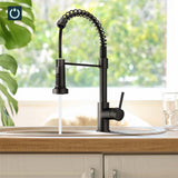 FORIOUS Kitchen Faucet,  Commercial Kitchen Faucet with Pull Down Sprayer, Stainless Steel Kitchen Sink Faucets for 1 or 3 Hole,Single Handle Faucet for Sink Farmhouse Rv Laundry Room