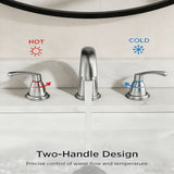 FORIOUS Black Bathroom Faucet 3 Hole, Widespread Bathroom Sink Faucet 8 Inch with Pop Up Drain and CUPC Supply Hose, 2 Handle for Vanity Rv Commercial Lavatory Restroom
