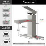 FORIOUS Bathroom Faucet 1 Hole Single Handle Vanity Faucet Brushed Nickel | 304 stainless steel, NSF/ANSI/CAN 61+372 and cUPC, lead-free, leakproof, water saving, for rv, lavatory, modern farmhouse