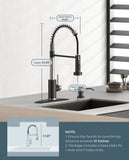 FORIOUS Kitchen Faucet with Pull Down Sprayer 1 or 3 Hole for Farmhouse with soap dispenser，led light