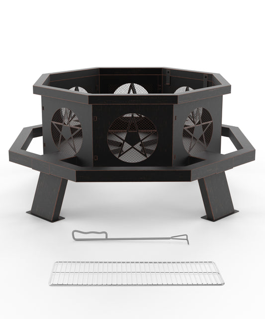 Vicinity  43 in Bronze Wood Burning Fire Pits with Cooking Grill