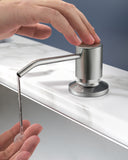 FORIOUS Kitchen Faucet with Soap Dispenser, Brushed Nickel, Single Handle Stainless Steel Transitional Sink Faucet with Pull Down Sprayer 1 or 3 Hole, Suitable for Farmhouse Laundry Camper RV Bar