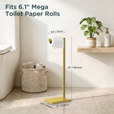 FORIOUS Toilet Paper Holder Stand with Weighted Base, Bruhed Nickel