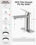 FORIOUS Bathroom Faucet 1 Hole, Single Handle Vanity Faucet Matte Black