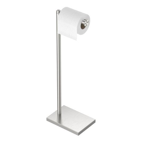 FORIOUS Toilet Paper Holder Stand with Weighted Base, Bruhed Nickel