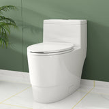Forious Max 12" Rough-In  White Modern One Piece Toilet Dual Flush Toilet with Soft Closing Seat
