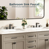 FORIOUS 8 Inch Bathroom Faucet 3 Hole, 2 Handles for Vanity ORB| 2 Handles Bathroom Sink Faucet with Pop-up Drain and 24" cUPC Lines, Fits 6-12 Inch 3 Hole Install, for RV Laundry Sink