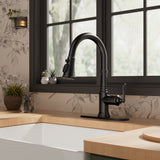 FORIOUS Antique Kitchen Faucets with Pull Down Sprayer Oil Rubbed Brown, 3 in 1 Stainless Steel High Arc Single Handle Sink Faucet for Farmhouse Camper Rv Bar, Fit for 1 or 3 Hole
