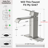 FORIOUS Single Handle Bathroom Faucet 1 Hole Vanity Faucets Matte Black