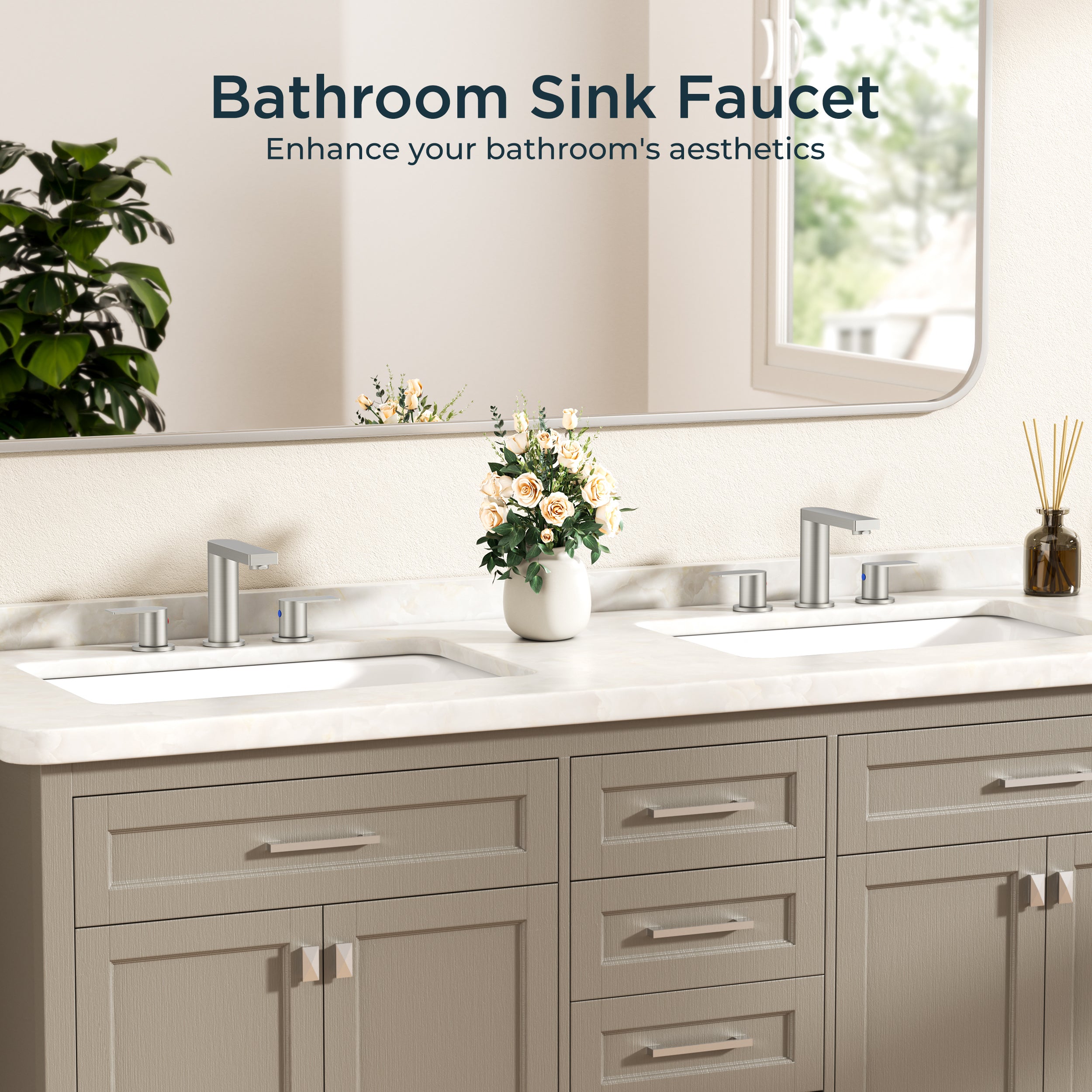 FORIOUS 8 Inch Bathroom Faucet 3 Hole, 2 Handles for Vanity ORB| 2 Handles Bathroom Sink Faucet with Pop-up Drain and 24" cUPC Lines, Fits 6-12 Inch 3 Hole Install, for RV Laundry Sink