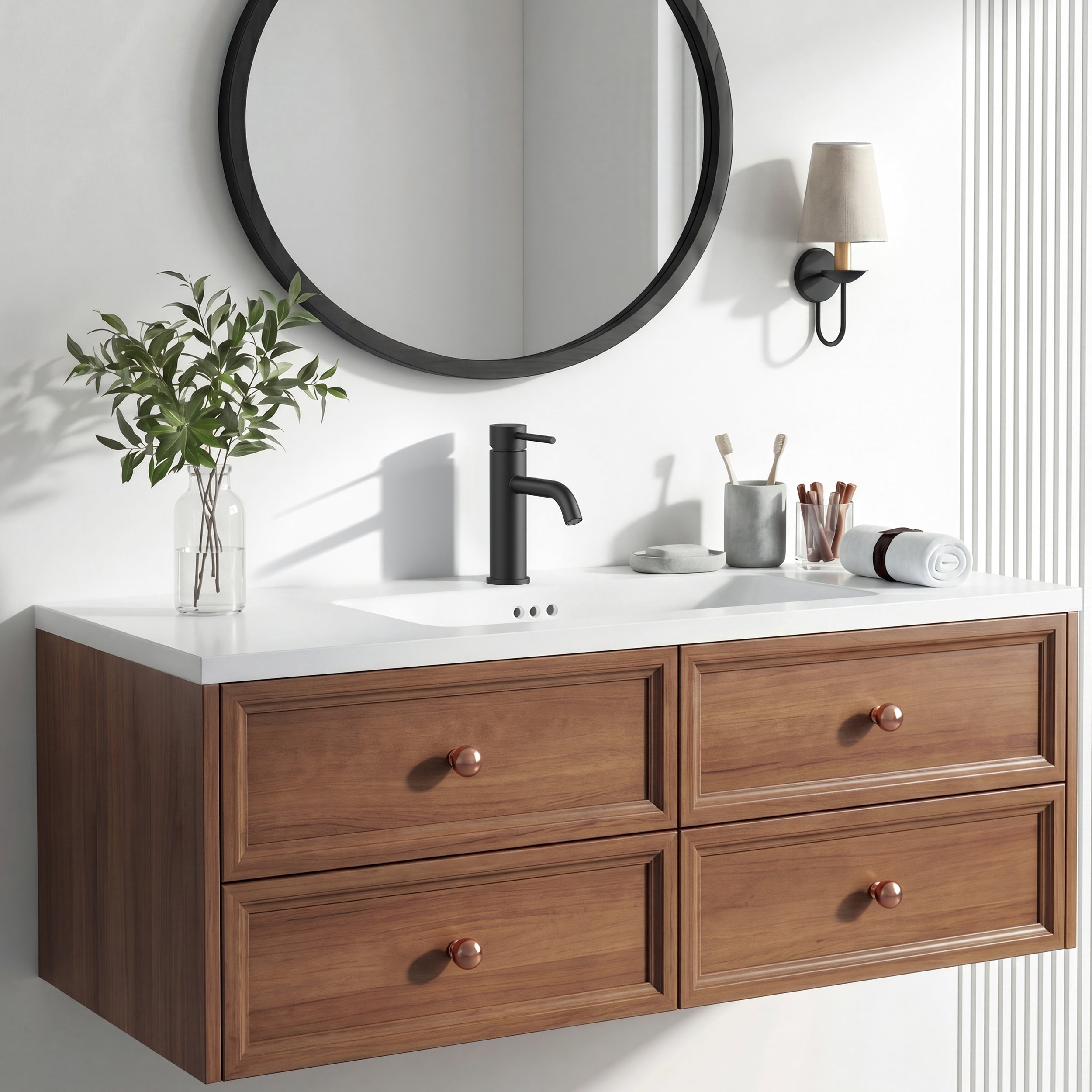 FORIOUS Bathroom Faucet 1 Hole, Black Single Handle Sink Faucets 2 Pack | for 1 or 3 Hole 4 Inch Centerset Sink, with Pop-up Drain, NSF61 Certified, for Vanity Rv Commercial Lavatory Restroom Basin