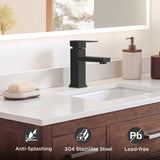 FORIOUS Bathroom Faucet 1 Hole Single Handle Vanity Faucet Brushed Nickel | 304 stainless steel, NSF/ANSI/CAN 61+372 and cUPC, lead-free, leakproof, water saving, for rv, lavatory, modern farmhouse