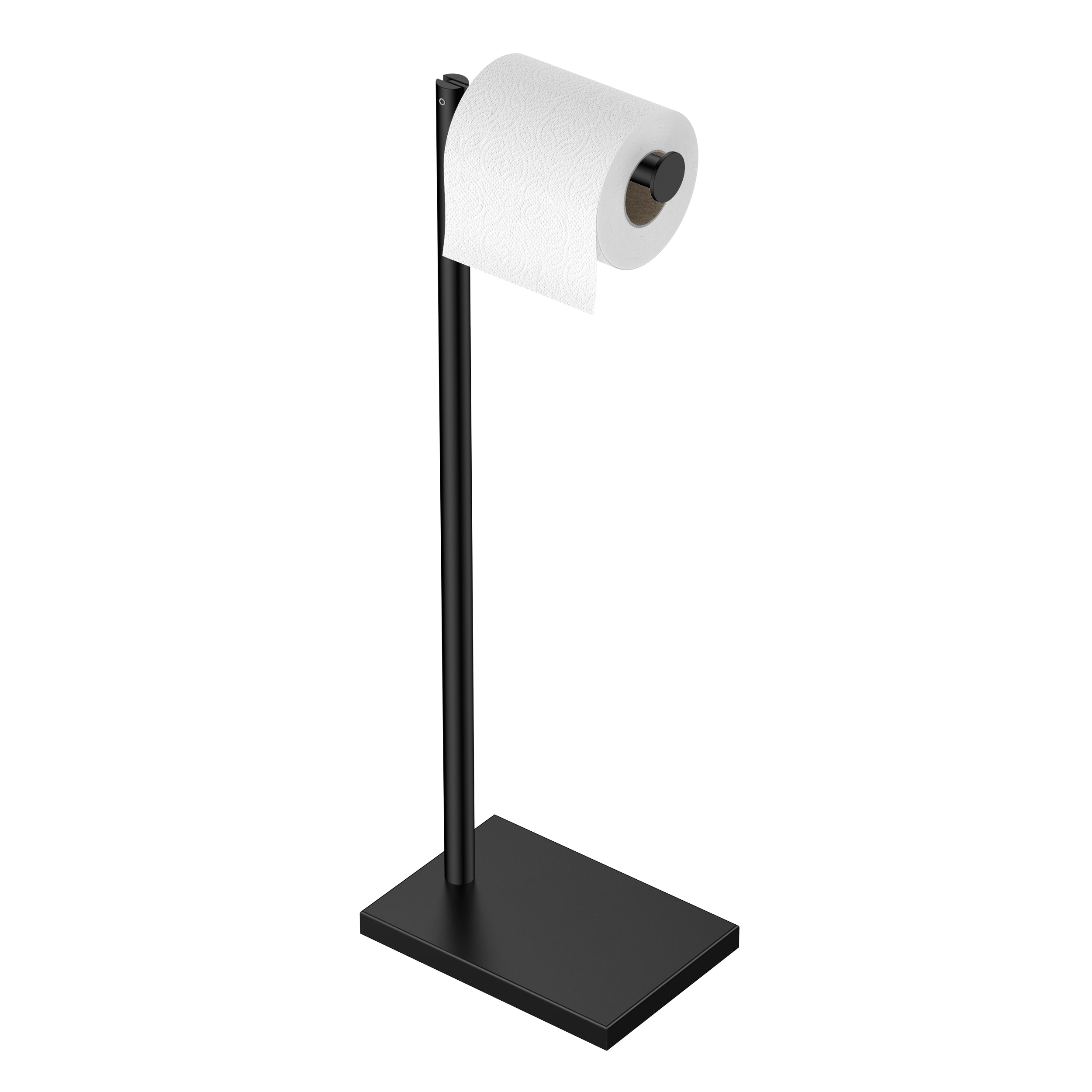 FORIOUS Toilet Paper Holder Stand with Weighted Base, Bruhed Nickel