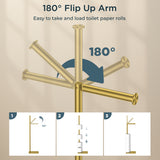 FORIOUS Toilet Paper Holder Stand with Weighted Base, Bruhed Nickel