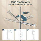 FORIOUS Toilet Paper Holder Stand with Weighted Base, Bruhed Nickel