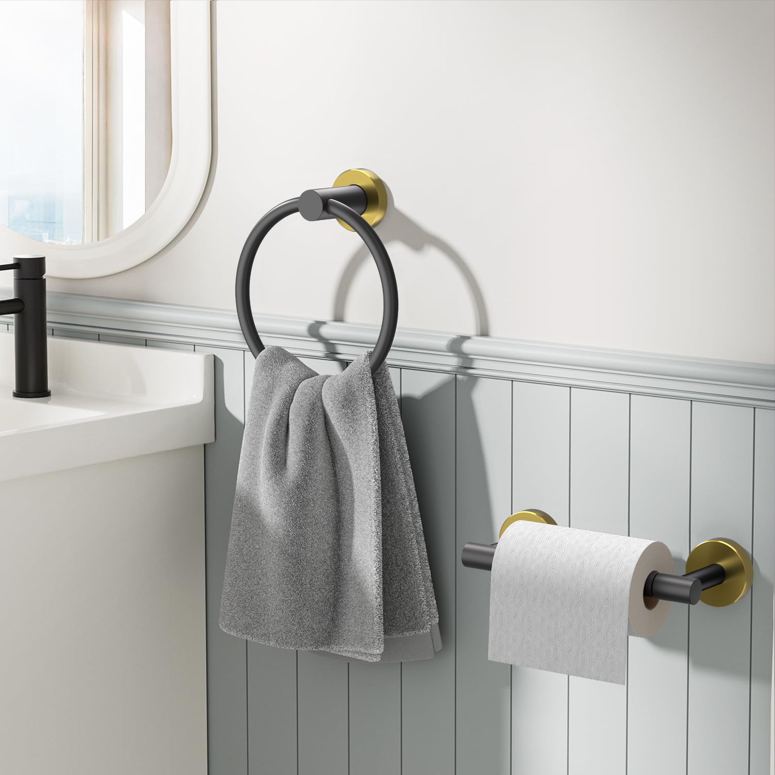 thumbnail image 2 of FORIOUS Toilet Brush And Holder Set Brushed Nickel, Heavy 2 of 10