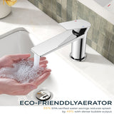 FORIOUS Polished Chrome Bathroom Faucet 1 Hole, Single Handle Single Hole Bathroom Faucet Chrome with Deck Plate, Pop Up Drain,  and CUPC Hoses FB-39055CH