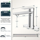 FORIOUS Polished Chrome Bathroom Faucet 1 Hole, Single Handle Single Hole Bathroom Faucet Chrome with Deck Plate, Pop Up Drain,  and CUPC Hoses FB-39055CH
