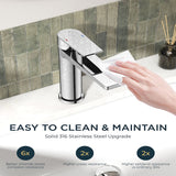 FORIOUS Polished Chrome Bathroom Faucet 1 Hole, Single Handle Single Hole Bathroom Faucet Chrome with Deck Plate, Pop Up Drain,  and CUPC Hoses FB-39055CH