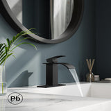 FORIOUS Brushed Gold Waterfall Bathroom Faucets 1 or 3 Hole, Vanity Single Bathroom Sink Faucet with cUPC Supply Line and Pop Up Drain, Suitable for Basin, Rv, Restroom Sink