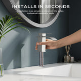 FORIOUS Brushed Gold Waterfall Bathroom Faucets 1 or 3 Hole, Vanity Single Bathroom Sink Faucet with cUPC Supply Line and Pop Up Drain, Suitable for Basin, Rv, Restroom Sink