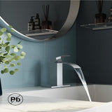 FORIOUS Brushed Gold Waterfall Bathroom Faucets 1 or 3 Hole, Vanity Single Bathroom Sink Faucet with cUPC Supply Line and Pop Up Drain, Suitable for Basin, Rv, Restroom Sink