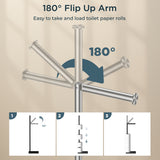 FORIOUS Toilet Paper Holder Stand with Weighted Base, Bruhed Nickel