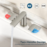 FORIOUS 8 Inch Bathroom Faucet 3 Hole, 2 Handles for Vanity ORB| 2 Handles Bathroom Sink Faucet with Pop-up Drain and 24" cUPC Lines, Fits 6-12 Inch 3 Hole Install, for RV Laundry Sink