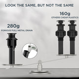 FORIOUS Bathroom Sink Drain Without Overflow, Brushed Nickel ，Black Pop Up Drain
