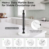 FORIOUS Paper Towel Holder Countertop, One-Handed Tear,Weighted Marble Base 304 Stainless Steel Paper Towel Stand, Ratchet Mechanism for Easy Tearing, Fits Standard & Jumbo Rolls for Kitchen, Silver