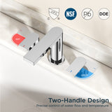 FORIOUS 8 Inch Bathroom Faucet 3 Hole, 2 Handles for Vanity ORB| 2 Handles Bathroom Sink Faucet with Pop-up Drain and 24" cUPC Lines, Fits 6-12 Inch 3 Hole Install, for RV Laundry Sink