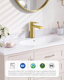 FORIOUS Bathroom Faucet 1 Hole, Single Handle Vanity Faucet Matte Black