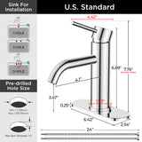 FORIOUS Bathroom Faucet 1 Hole, Chrome Single Handle Sink Faucets 2 Pack | for 1 or 3 Hole 4 Inch Centerset Sink, with Pop-up Drain, NSF61 Certified, for Vanity Rv Commercial Lavatory Restroom Basin