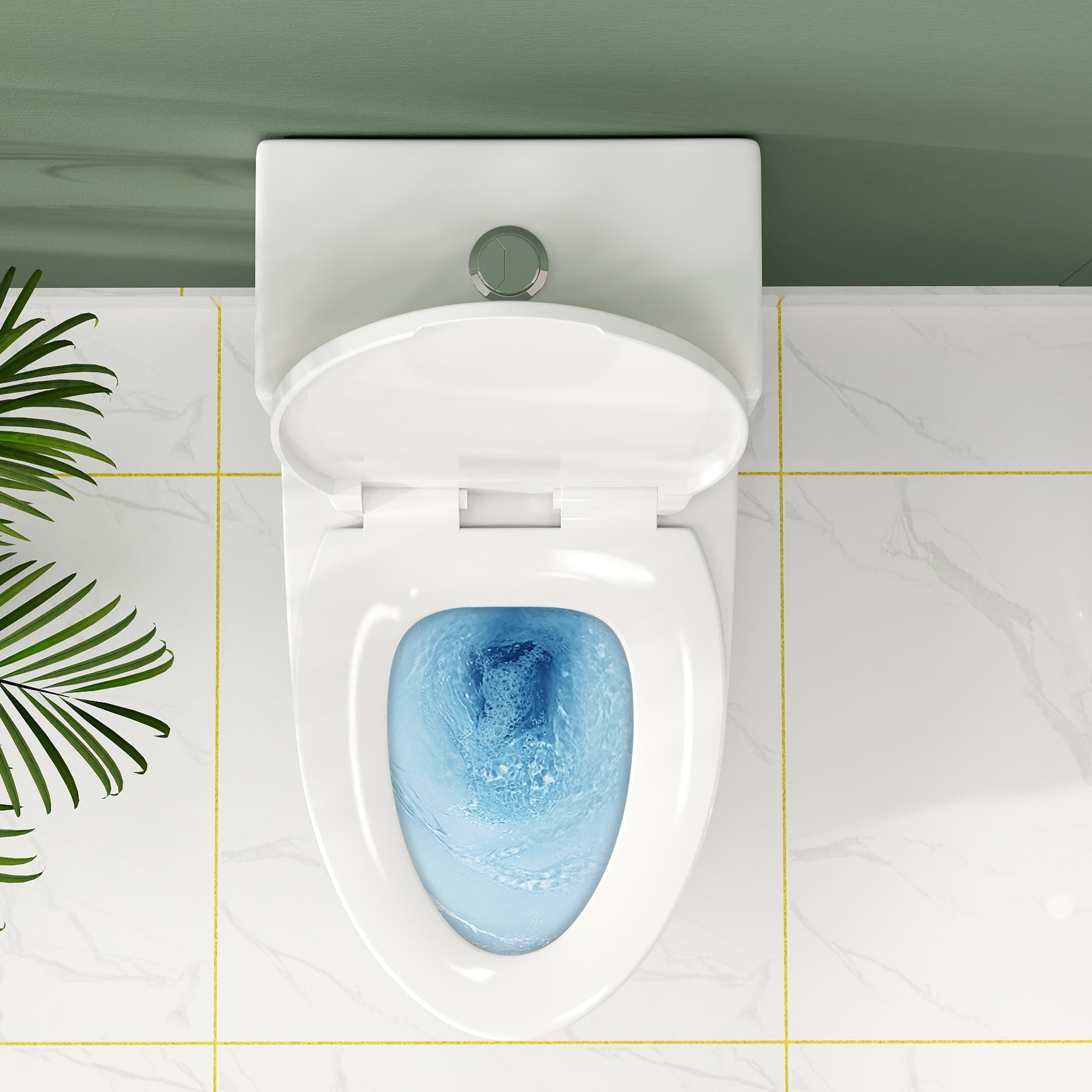 Forious Max 12" Rough-In  White Modern One Piece Toilet Dual Flush Toilet with Soft Closing Seat