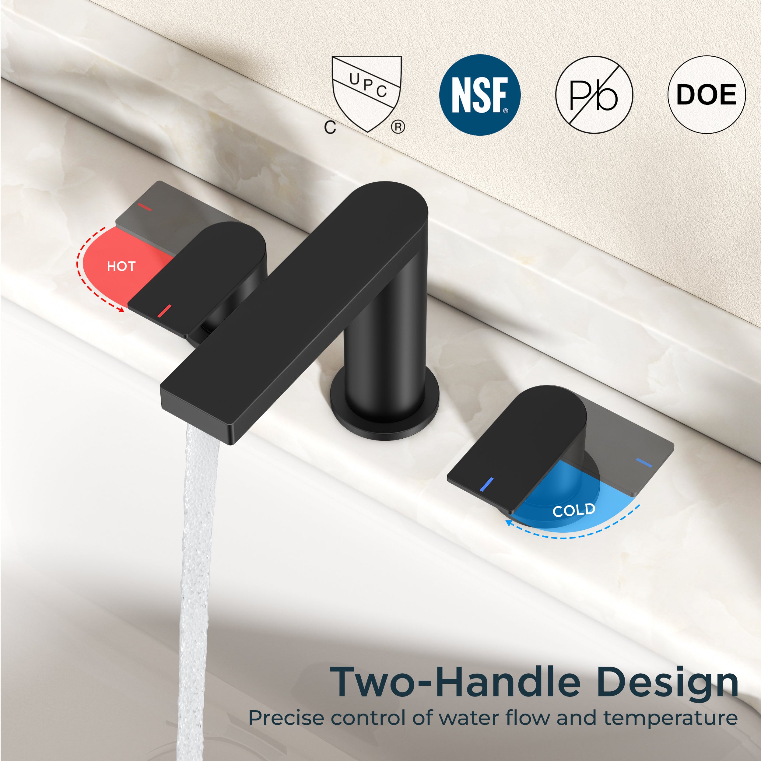 FORIOUS 8 Inch Bathroom Faucet 3 Hole, 2 Handles for Vanity ORB| 2 Handles Bathroom Sink Faucet with Pop-up Drain and 24" cUPC Lines, Fits 6-12 Inch 3 Hole Install, for RV Laundry Sink