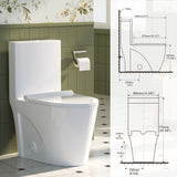 Forious Max 12" Rough-In  White  One Piece Toilet Dual Flush Toilet with Soft Closing Seat