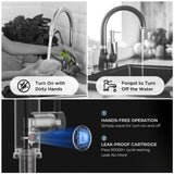 FORIOUS Touchless Kitchen Faucet Black, Smart Motion Sensor Spring Sink Faucet with Pull Down Sprayer Commercial Contemporary Hands-Free for Pot Filler, Farmhouse Camper Laundry Camper