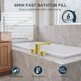 FORIOUS Roman Tub Faucet, Bathtub Faucet 3-Hole Deck Mount, Matte Black