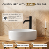 FORIOUS Matte Black Bathroom Vessel Sink Faucet 1 Hole, Tall Bathroom Faucet Single Handle One Hole with Pop Up Drain and Supply Lines, Basin Bowl Vanity Lavatory Residential/Commercial Use