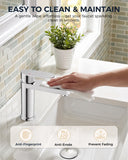 FORIOUS Bathroom Faucet 1 Hole, Single Handle Vanity Faucet Polished Chrome Bathroom Sink Faucet with Deck Plate, Fits 1 Hole and 4-Inch 3 Hole Install, for RV Vanity Lavatory Restroom Camper