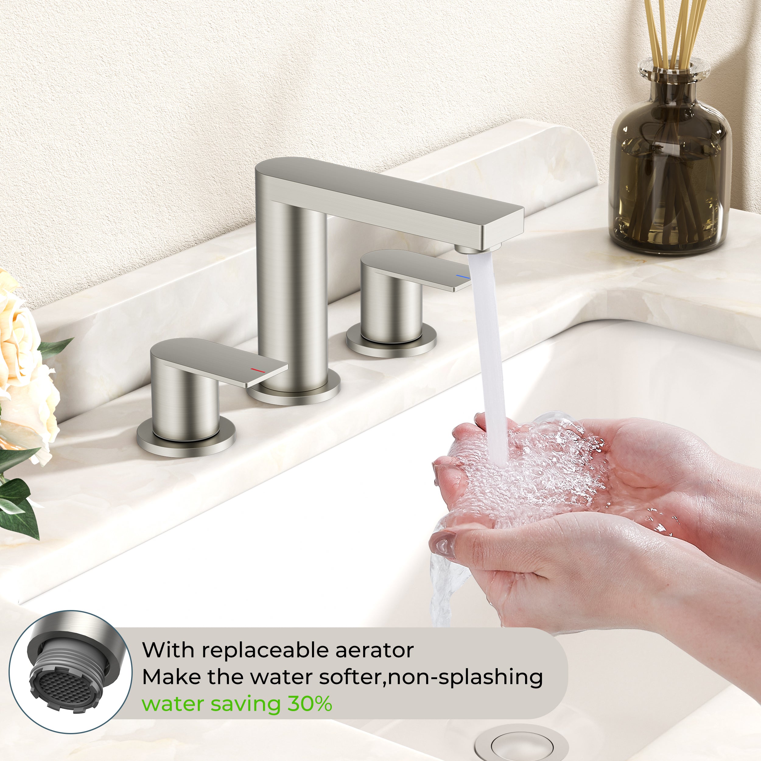 FORIOUS 8 Inch Bathroom Faucet 3 Hole, 2 Handles for Vanity ORB| 2 Handles Bathroom Sink Faucet with Pop-up Drain and 24" cUPC Lines, Fits 6-12 Inch 3 Hole Install, for RV Laundry Sink